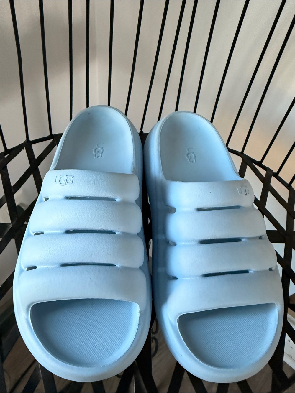 UGG Kids Pastel Blue Foam Slide Sandals